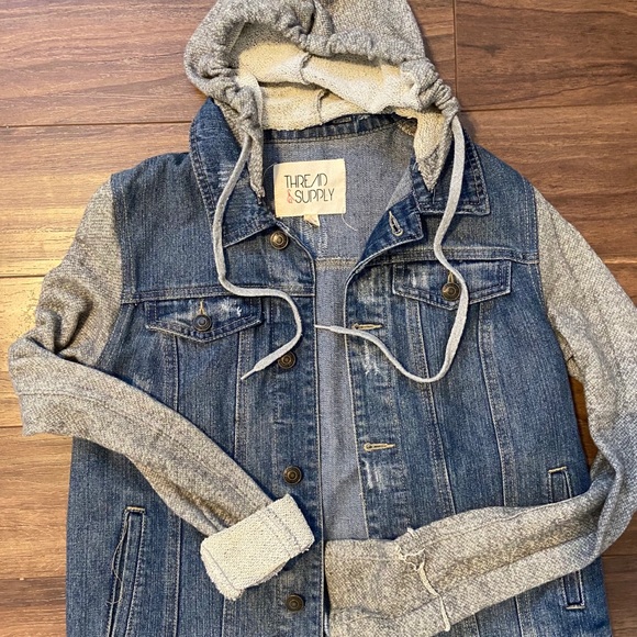 Denim Jacket with Hood - Picture 2 of 2